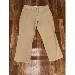 Talbots Petites Curvy Straight Leg Khaki Pants Tan Size 10P Business Casual